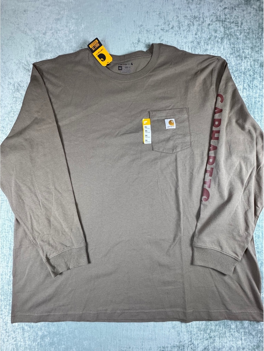 Carhartt 3XL Loose Fit Long Sleeve Pocket Logo Shirt NWT